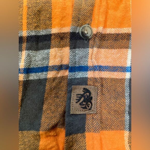 Legendary Whitetails Fall Orange Brown Cotton Flannel Button Up size Medium - Picture 4 of 7